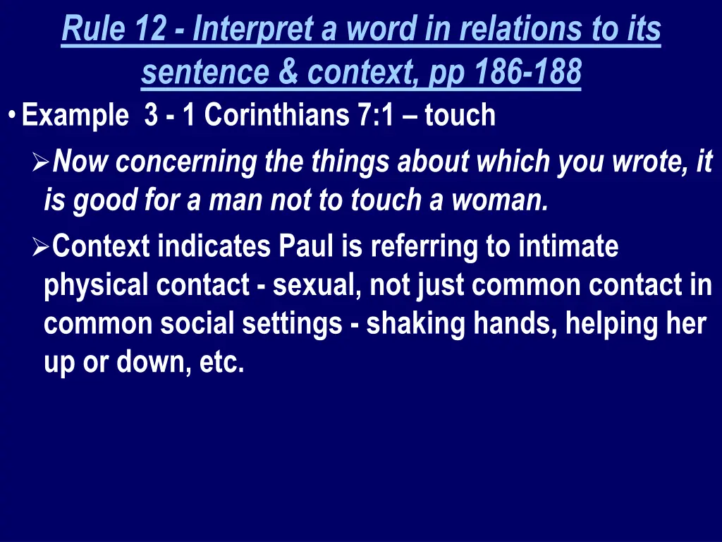 rule 12 interpret a word in relations 3