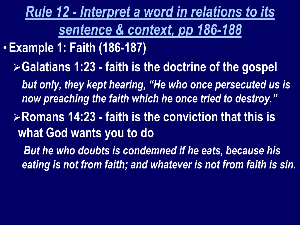 rule 12 interpret a word in relations