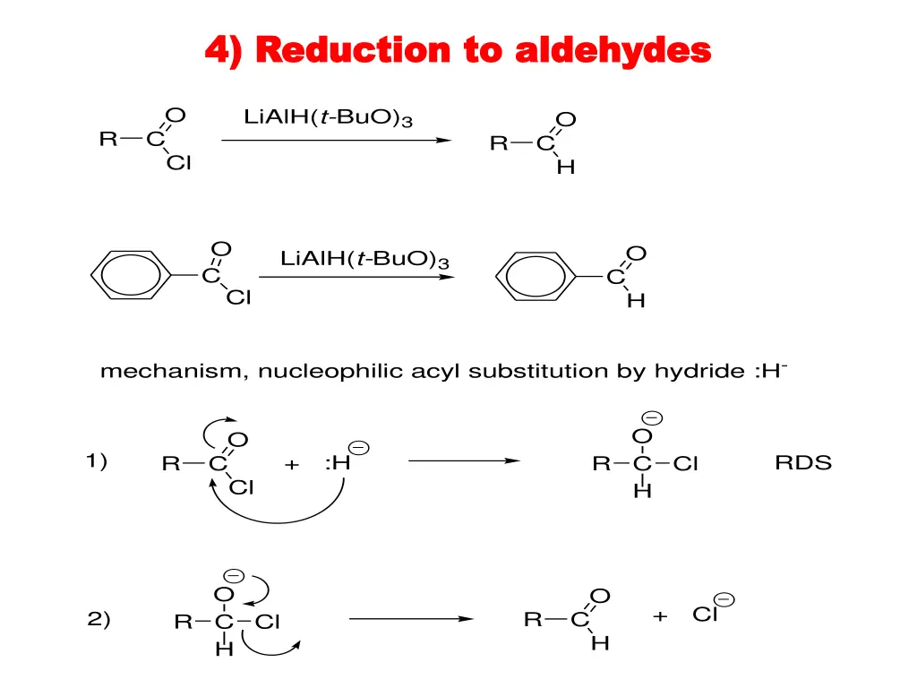 4 reduction to 4 reduction to aldehydes