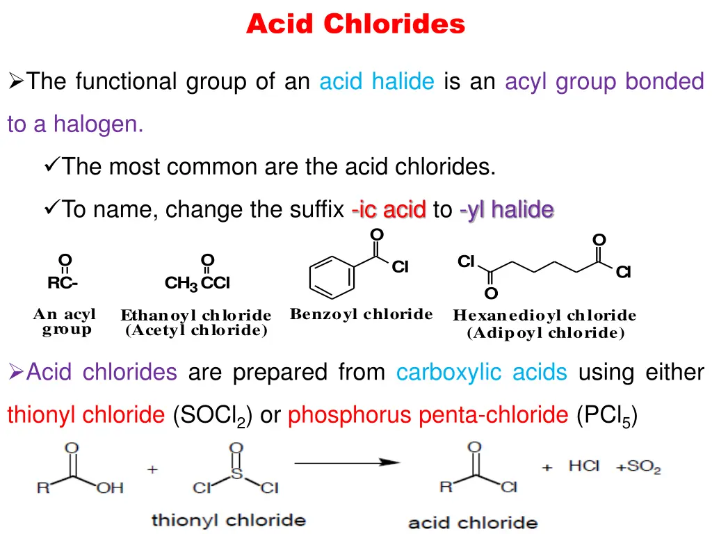 acid chlorides