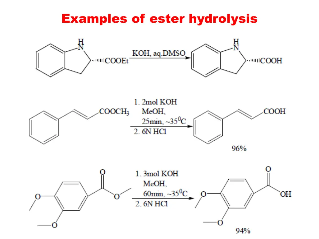 examples of ester hydrolysis