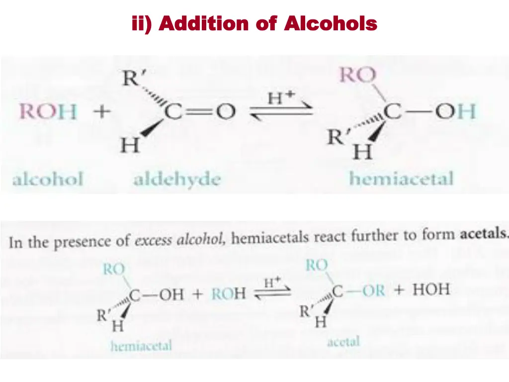 ii addition of alcohols ii addition of alcohols