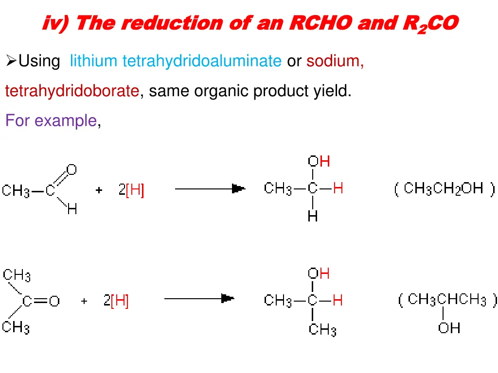 iv the reduction of an rcho