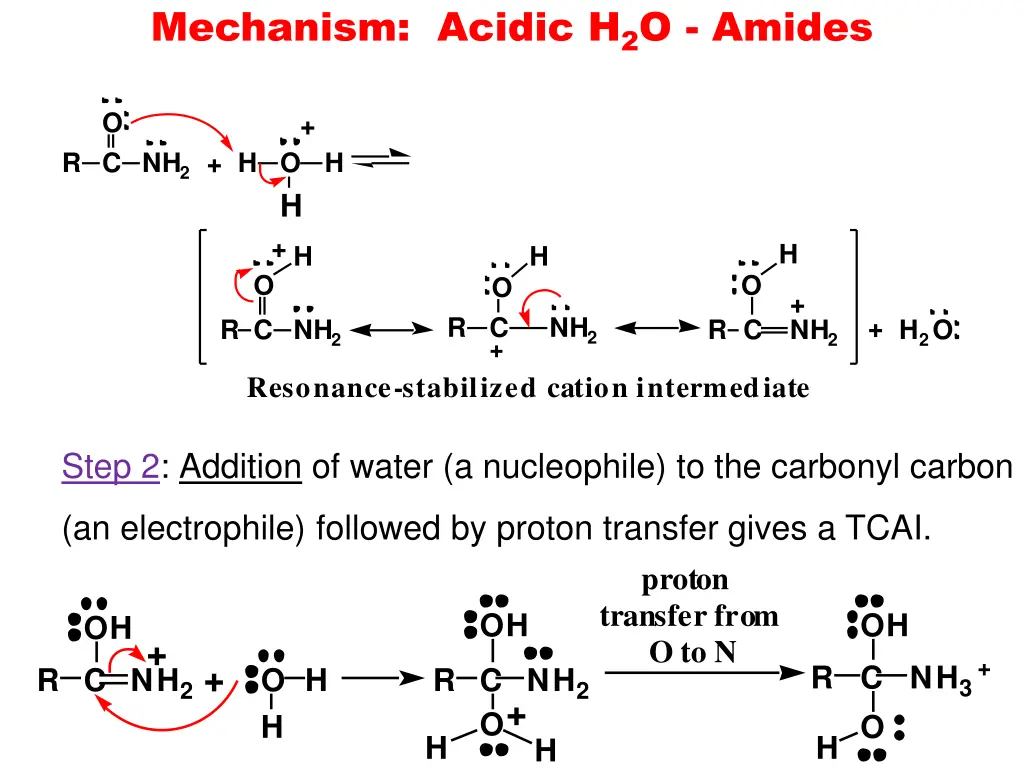 mechanism acidic h 2 o amides