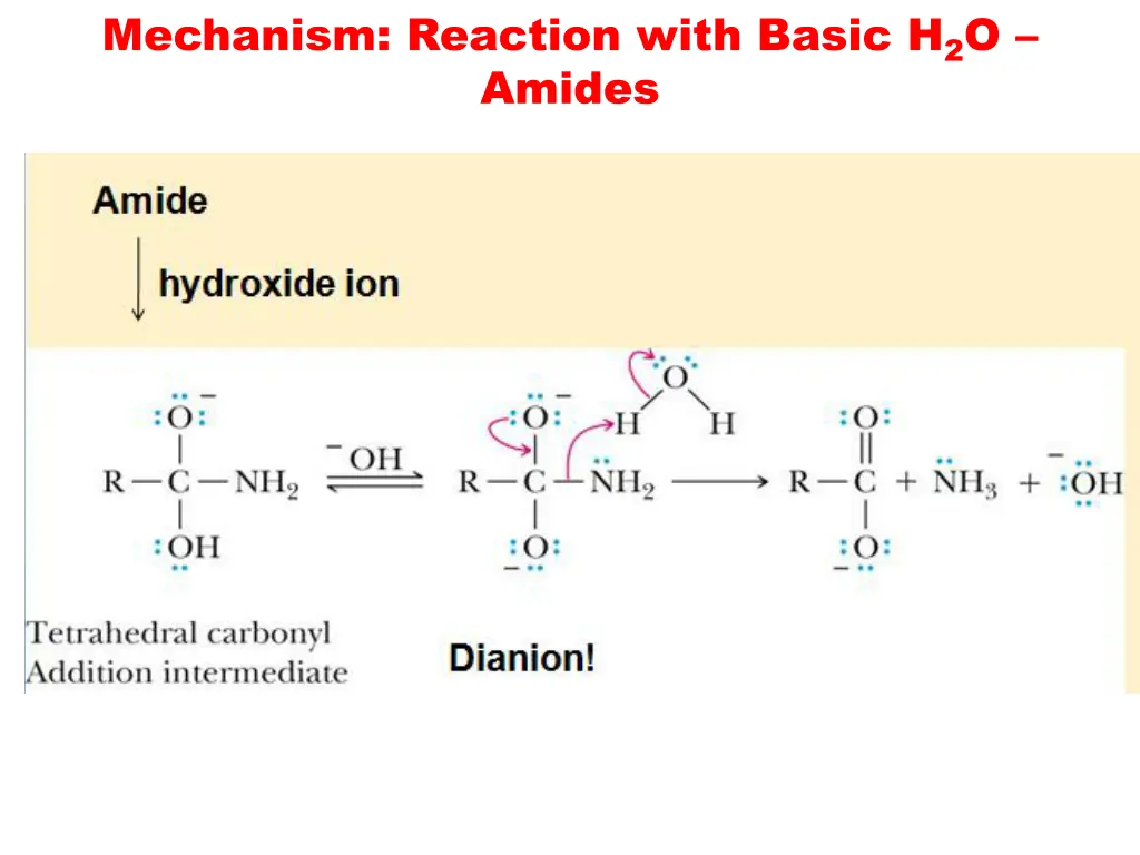 mechanism reaction with basic h 2 o amides