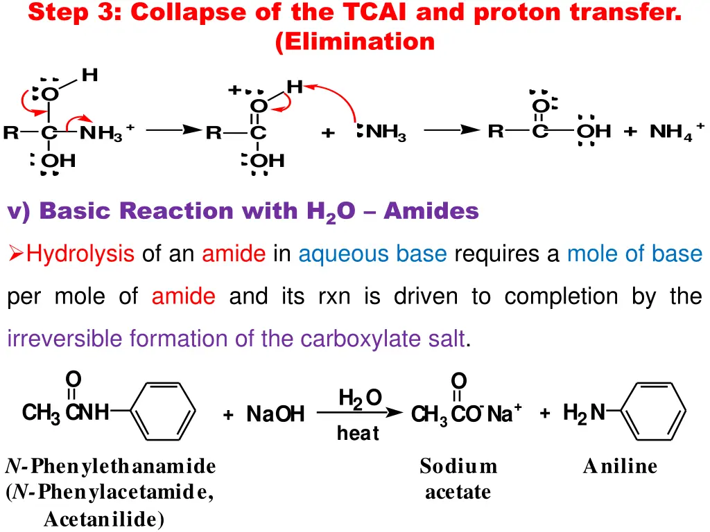 step 3 collapse of the tcai and proton transfer