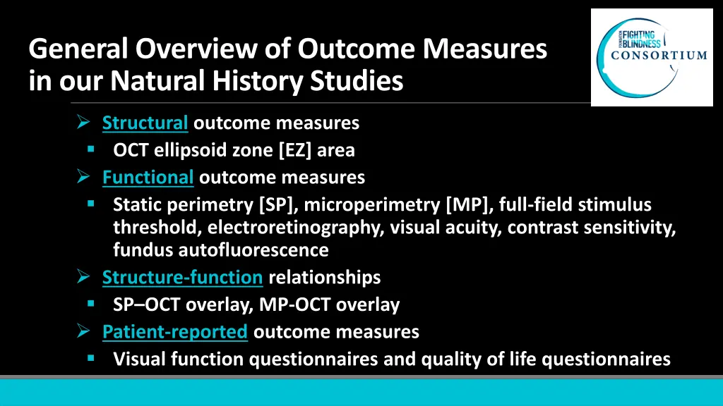 general overview of outcome measures