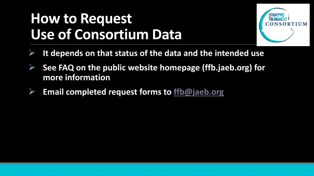 how to request use of consortium data
