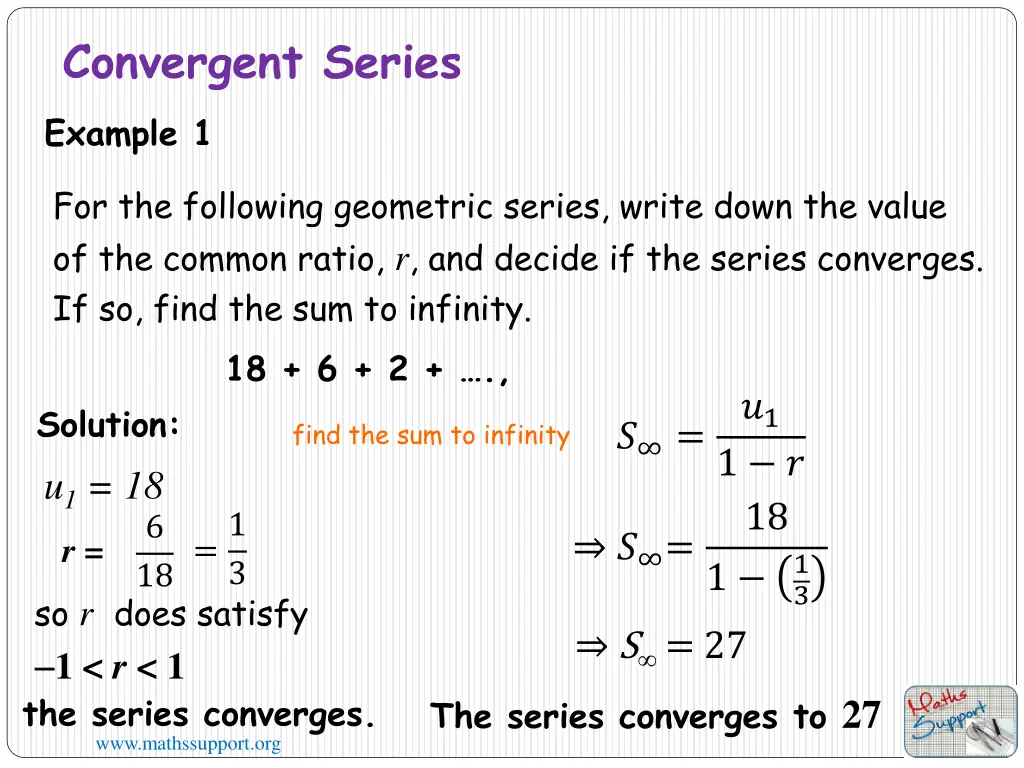 convergent series example 1