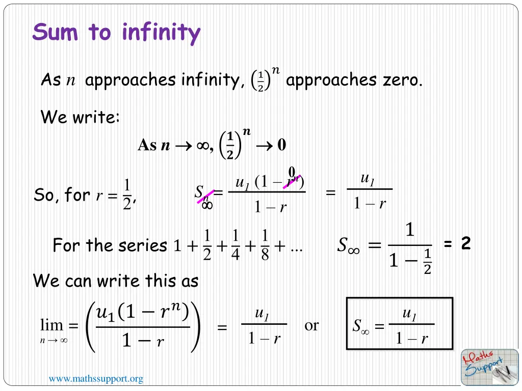 sum to infinity 1