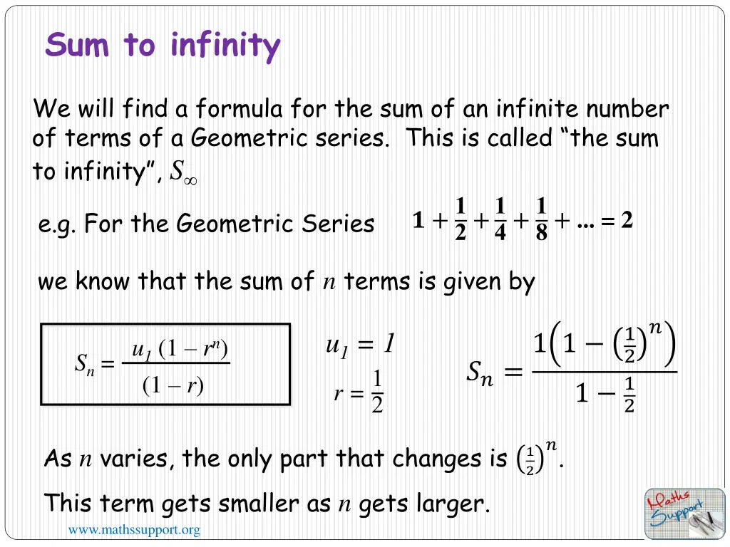sum to infinity