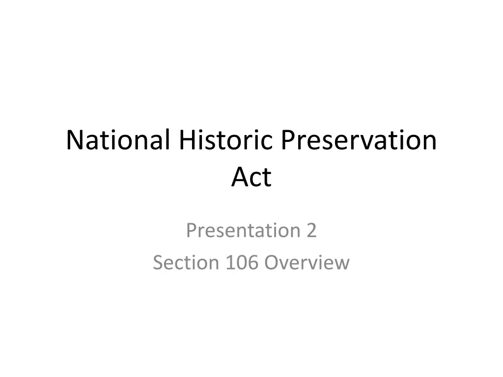 national historic preservation act