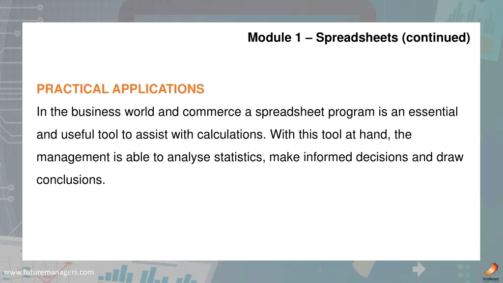 module 1 spreadsheets continued