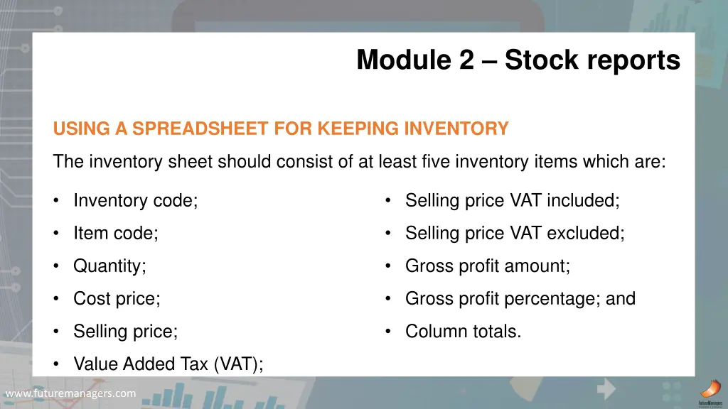 module 2 stock reports
