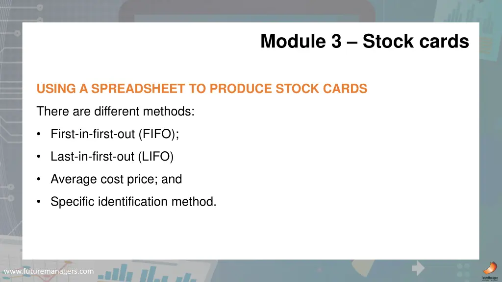module 3 stock cards