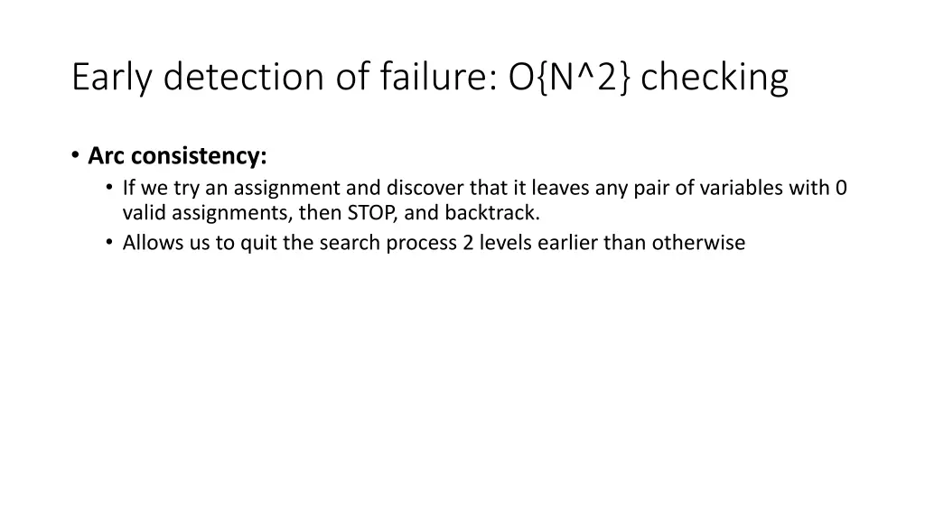 early detection of failure o n 2 checking 1