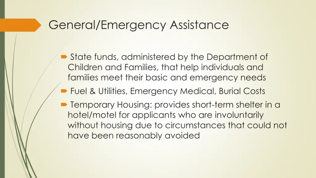 general emergency assistance