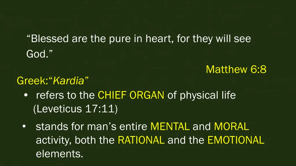 blessed are the pure in heart for they will 1