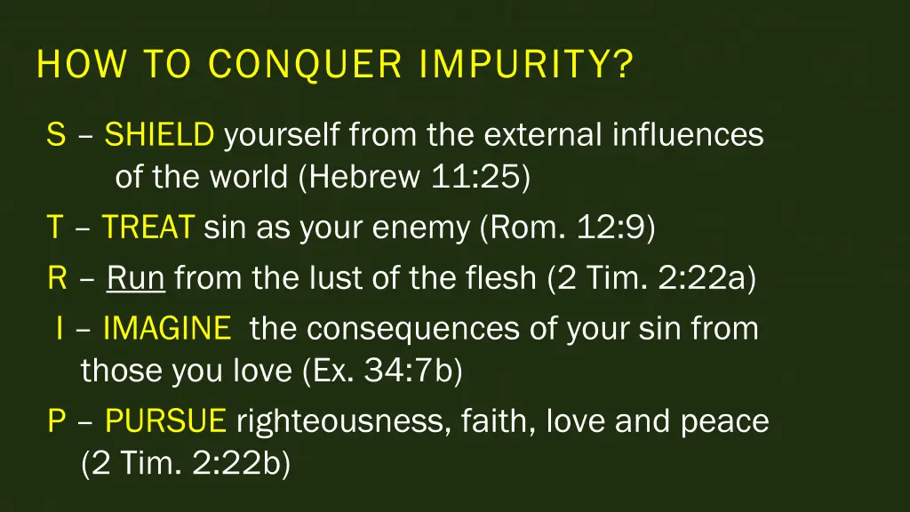 how to conquer impurity