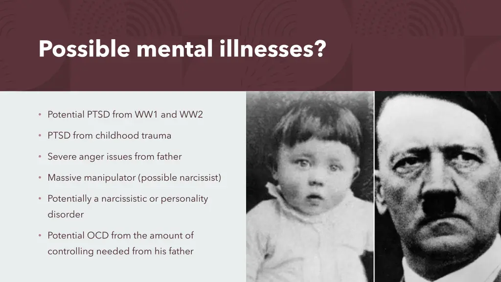 possible mental illnesses