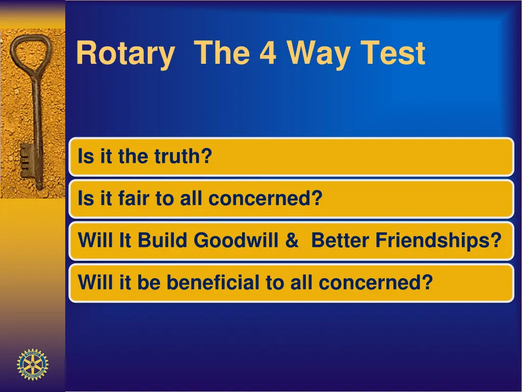 rotary the 4 way test