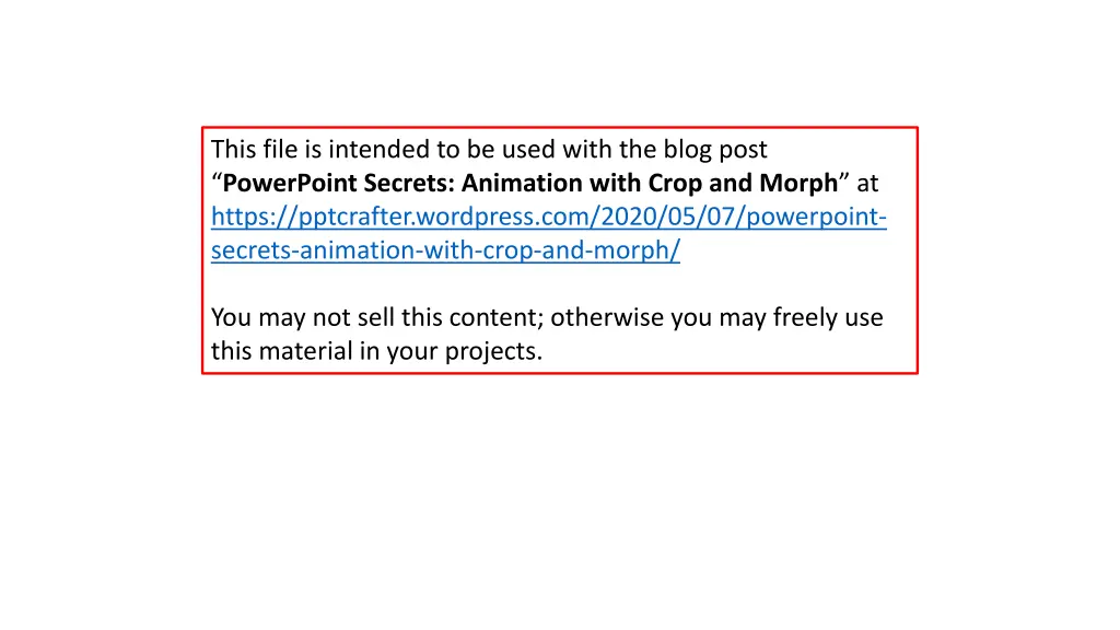 this file is intended to be used with the blog