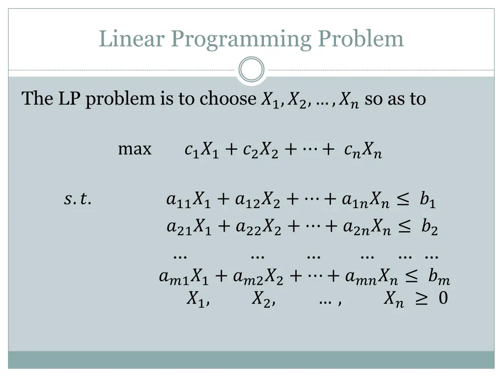 linear programming problem