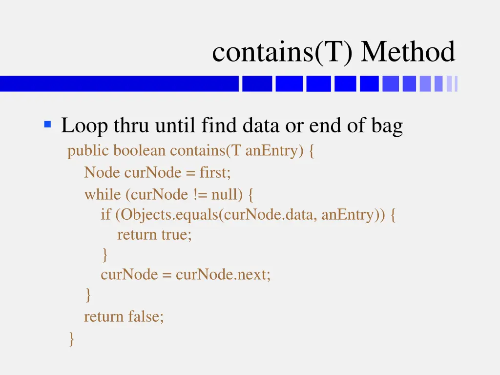 contains t method