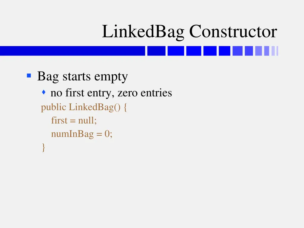 linkedbag constructor