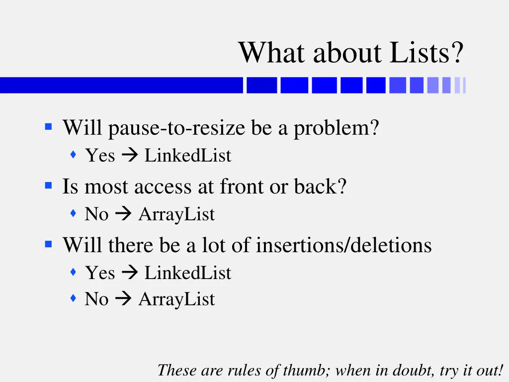 what about lists