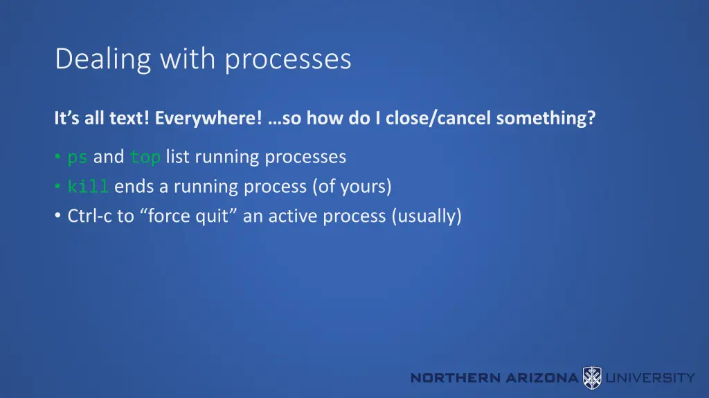 dealing with processes