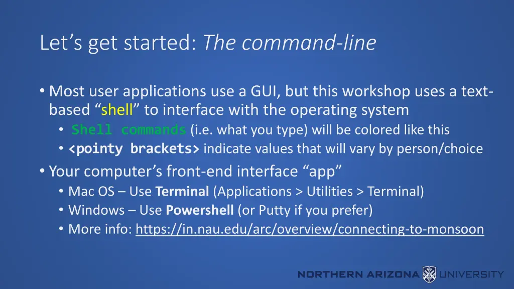 let s get started the command line