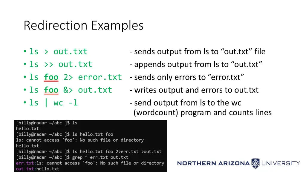 redirection examples