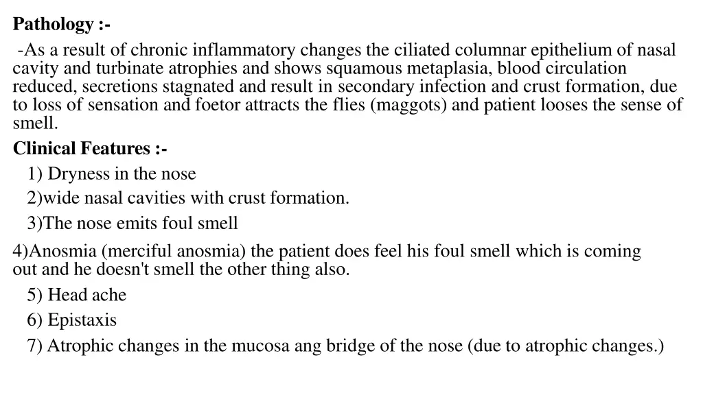 pathology as a result of chronic inflammatory