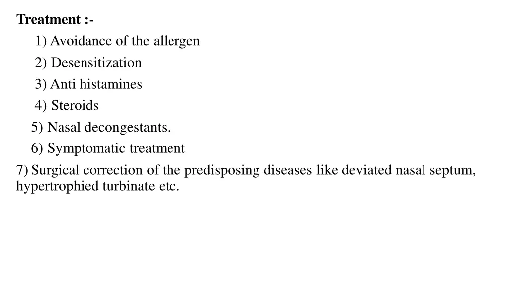 treatment 1 avoidance of the allergen