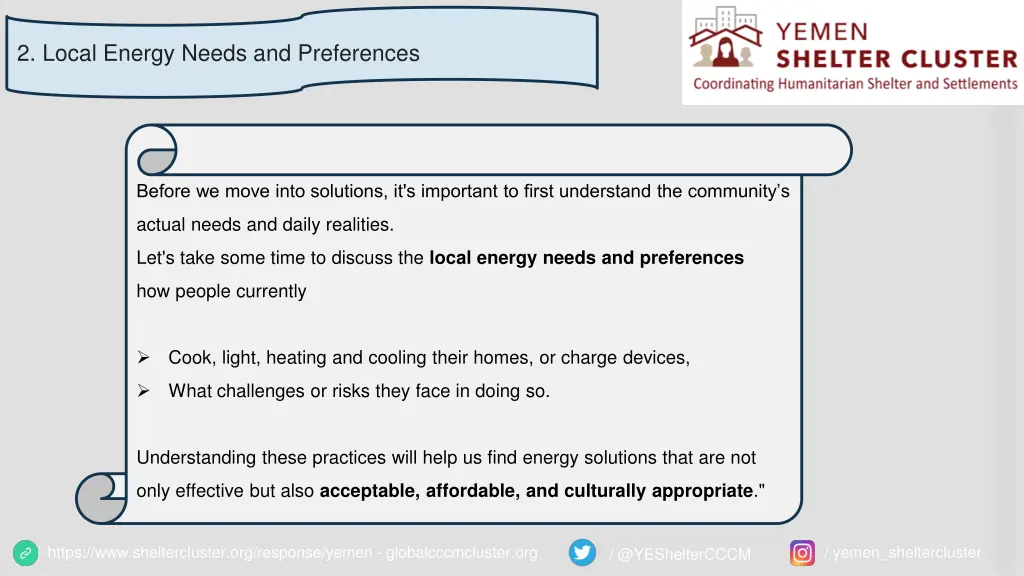 2 local energy needs and preferences