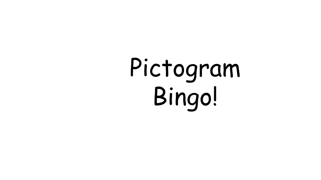 pictogram bingo