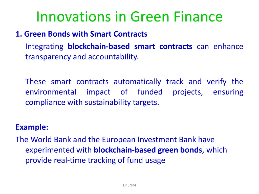 innovations in green finance 1