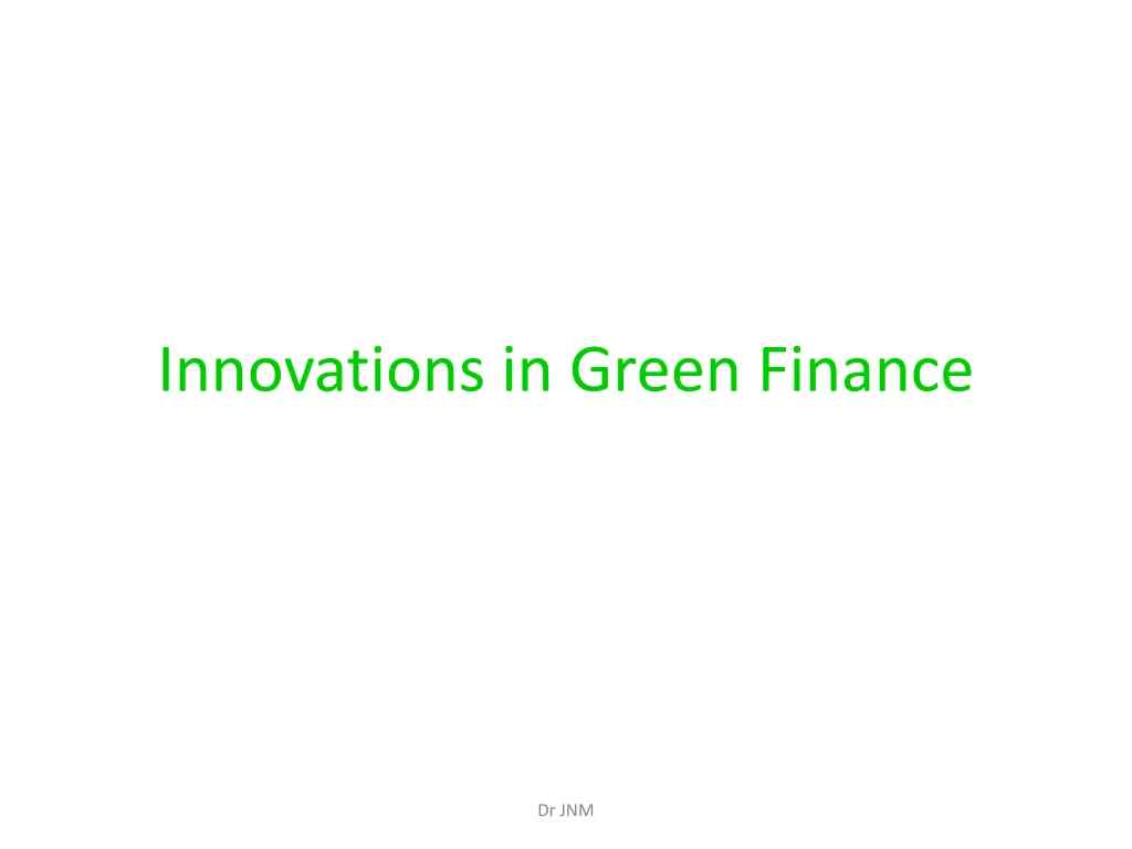 innovations in green finance