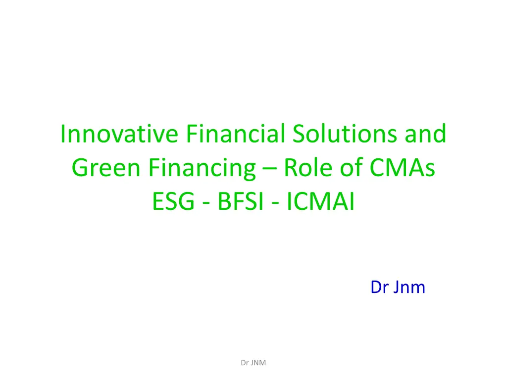 innovative financial solutions and green