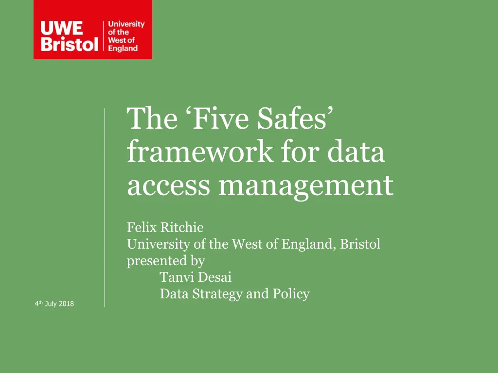the five safes framework for data access