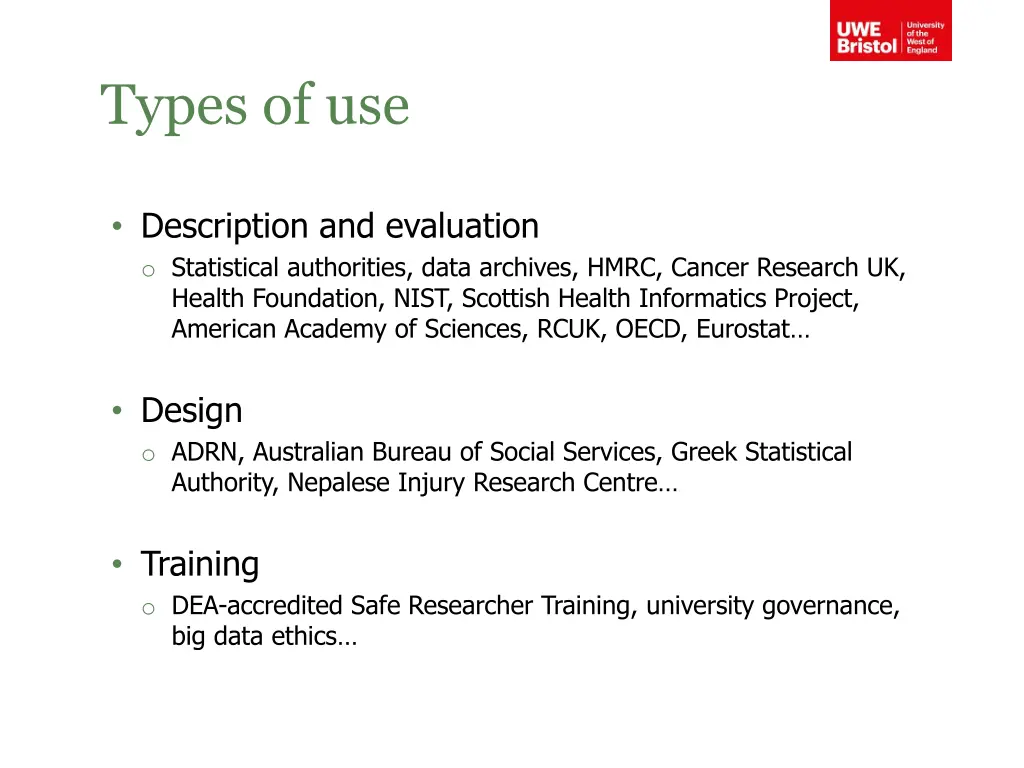 types of use