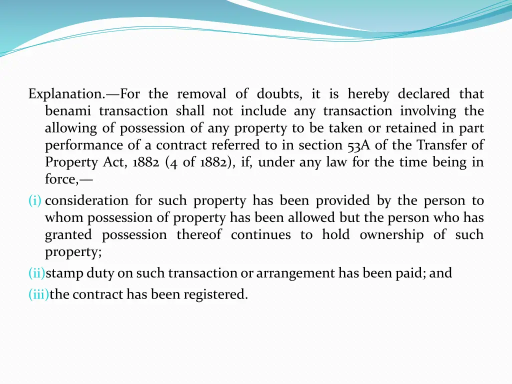 explanation for the removal of doubts