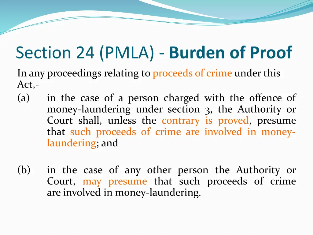 section 24 pmla burden of proof
