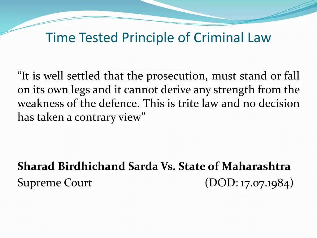 time tested principle of criminal law