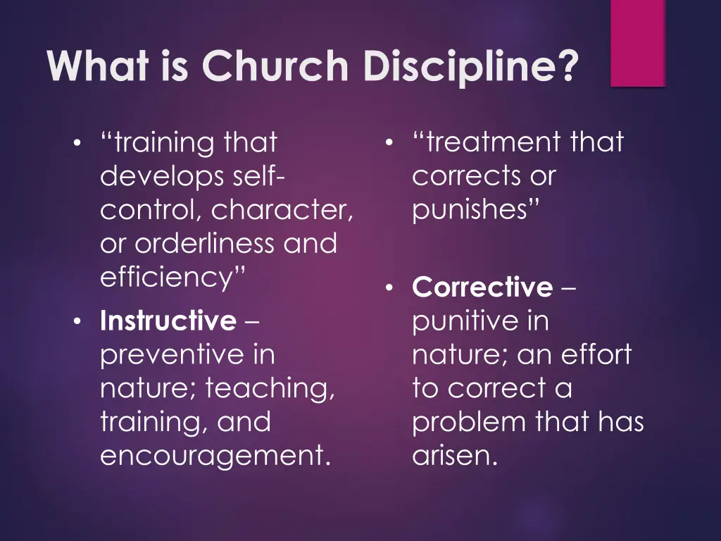 what is church discipline