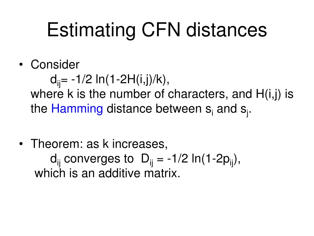 estimating cfn distances