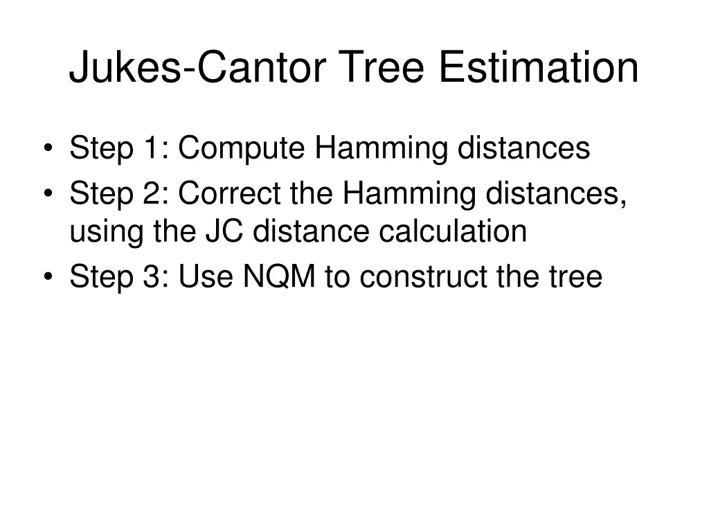 jukes cantor tree estimation