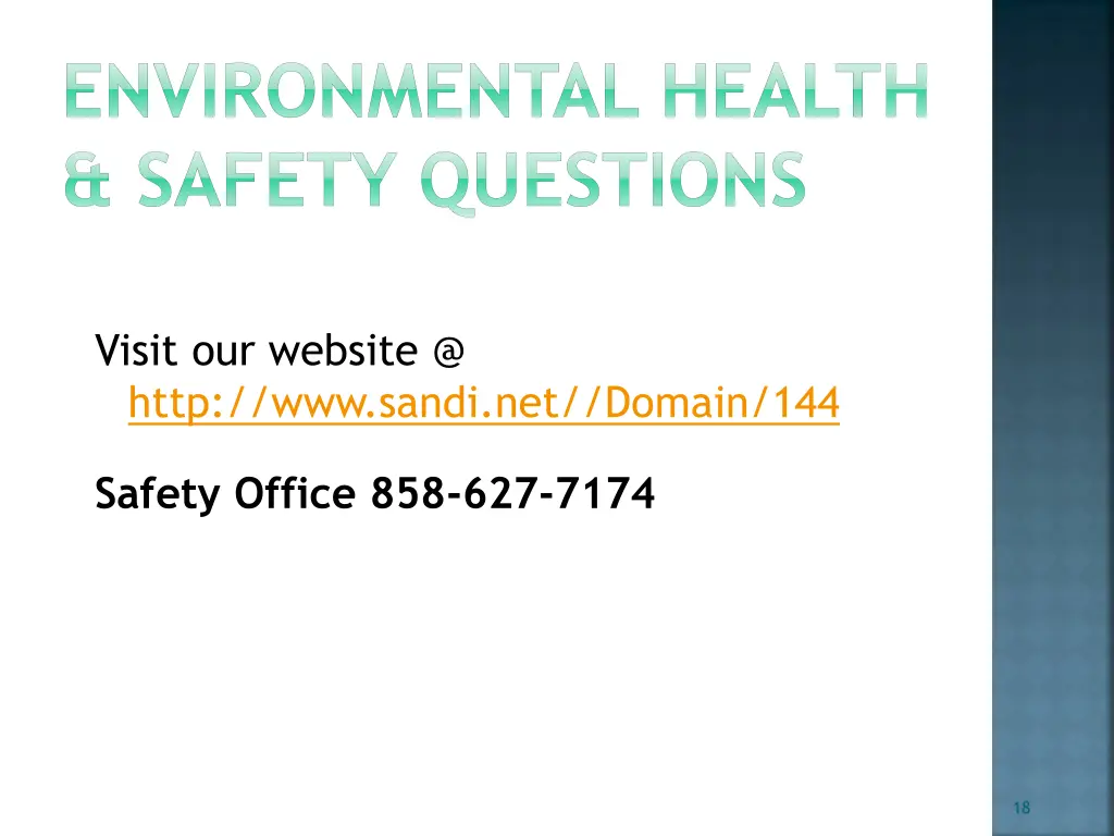 environmental health safety questions