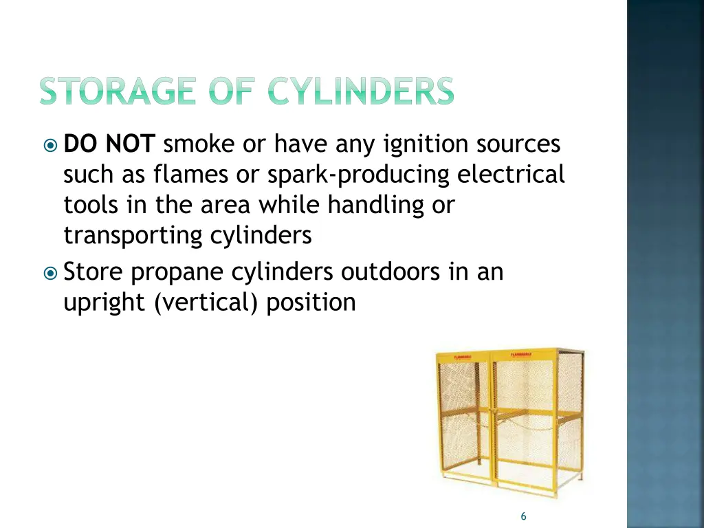 storage of cylinders 1